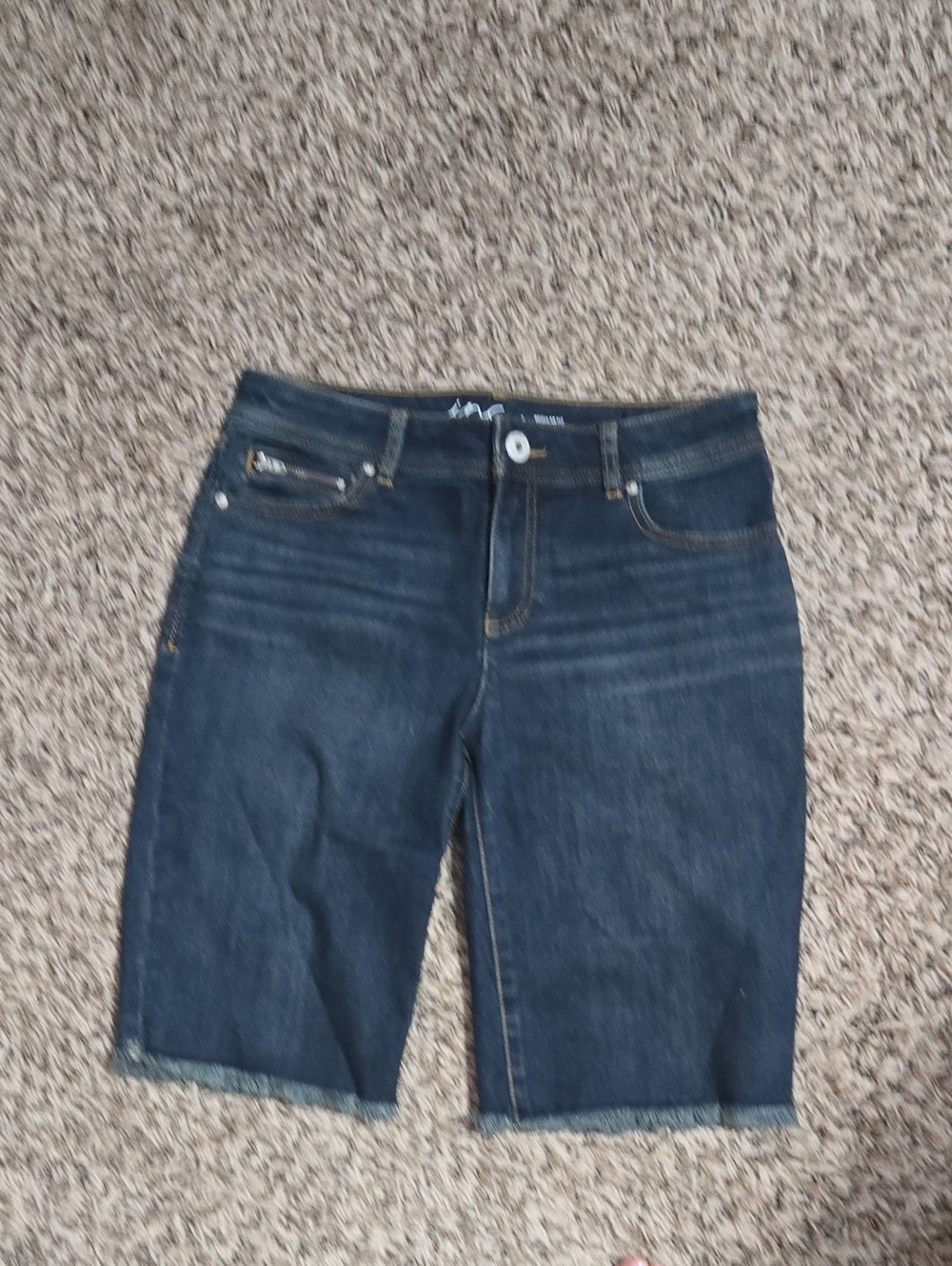 INC International Concepts Dark Blue Denim Ankle-Length Cropped Shorts